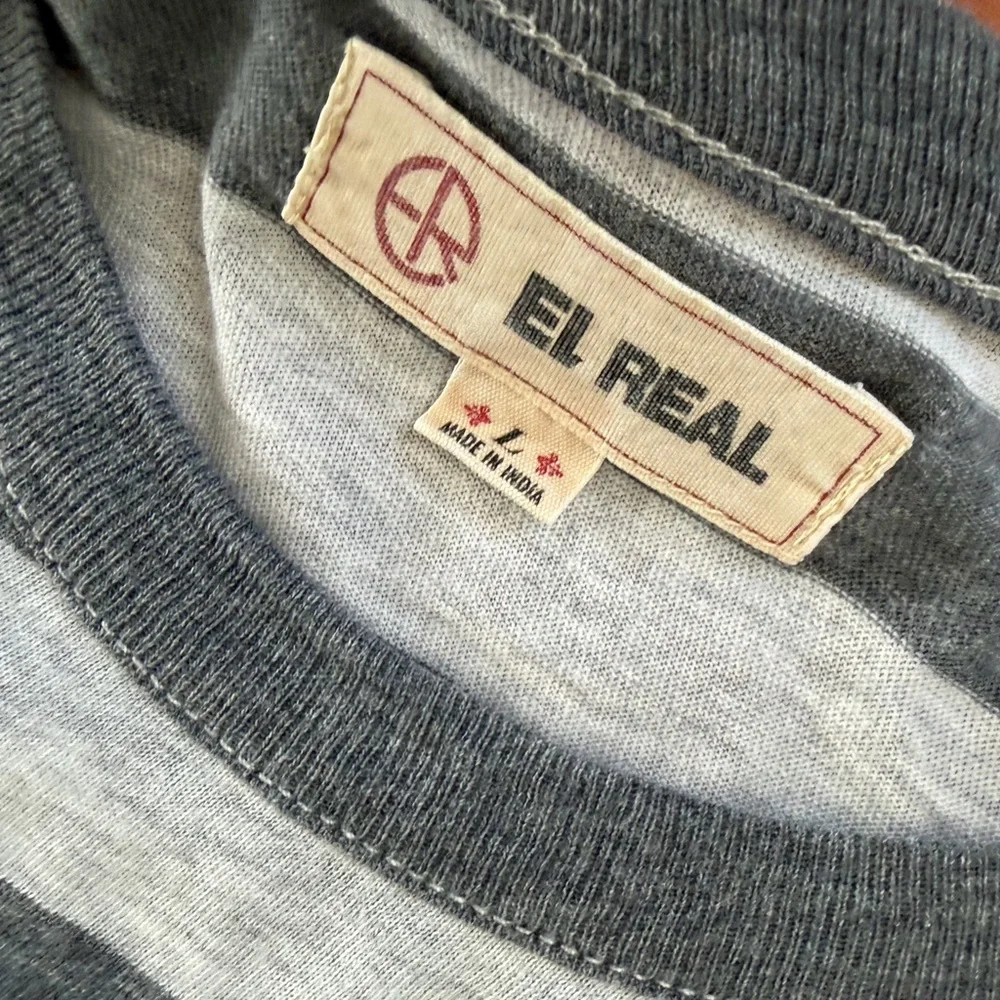 El Real Gray and Silver Striped Long Sleeve Shirt
